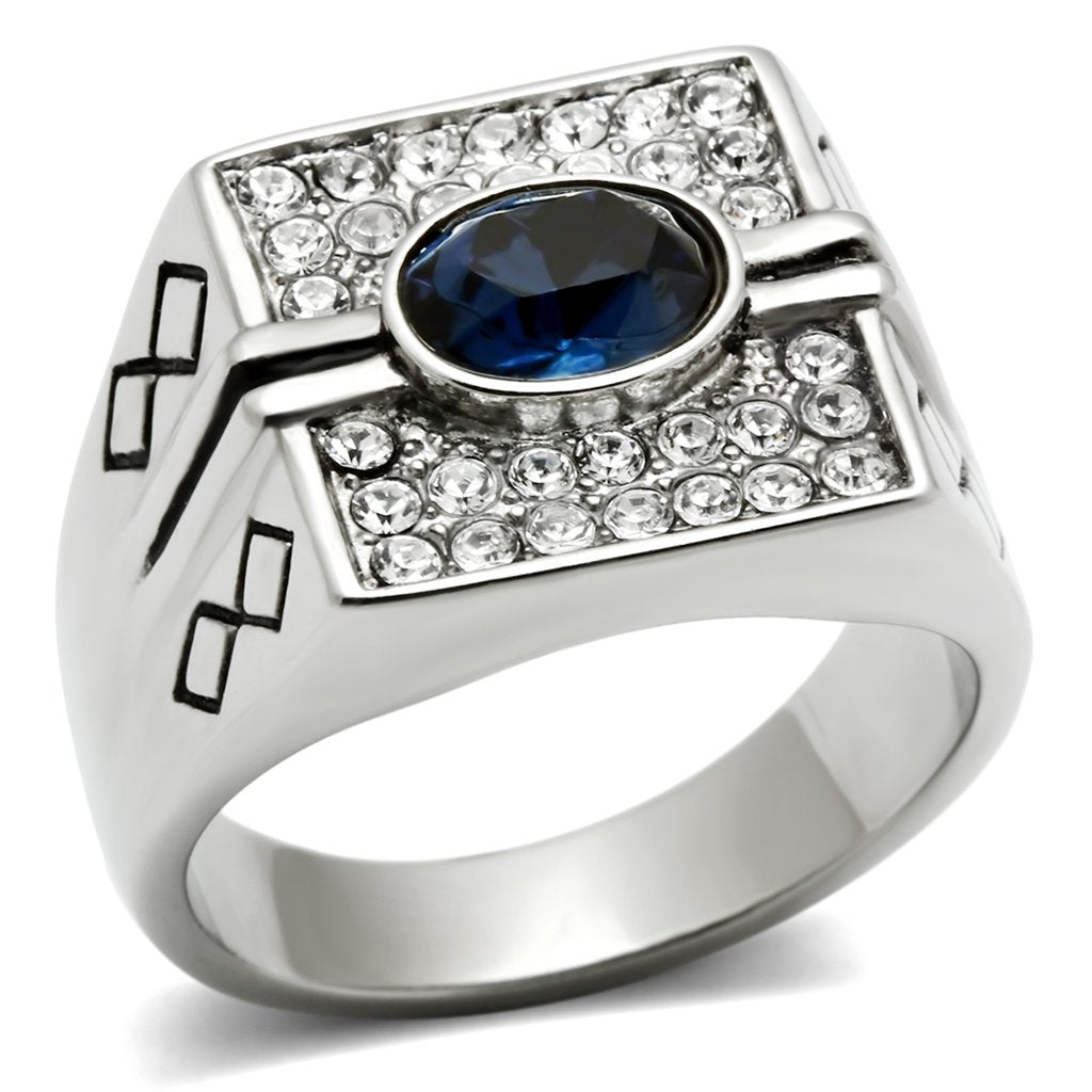 Men Stainless Steel Synthetic Crystal Rings 369