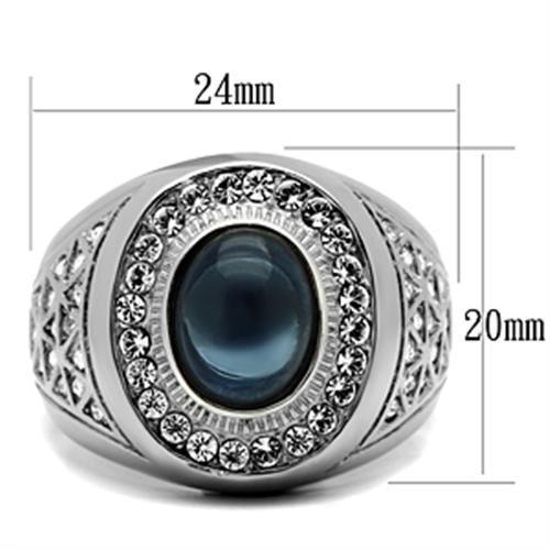 Men Stainless Steel Synthetic Glass Rings 371