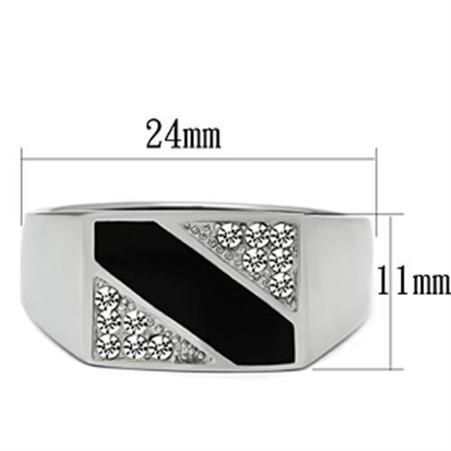 Men Stainless Steel Synthetic Crystal Rings 387