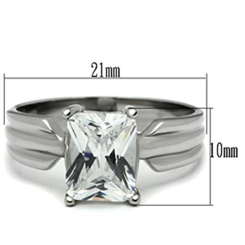 Women Stainless Steel Cubic Zirconia Rings TK391