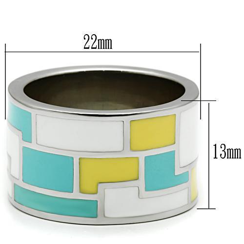 Women Stainless Steel Epoxy Rings TK514