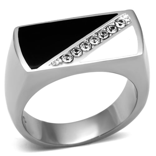 Men Stainless Steel Synthetic Crystal Rings 704