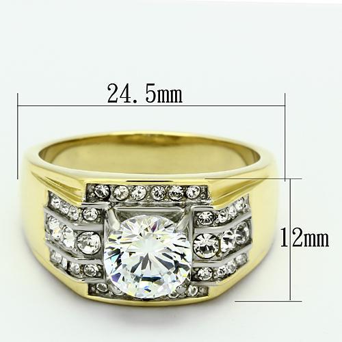 Men Stainless Steel Cubic Zirconia Rings