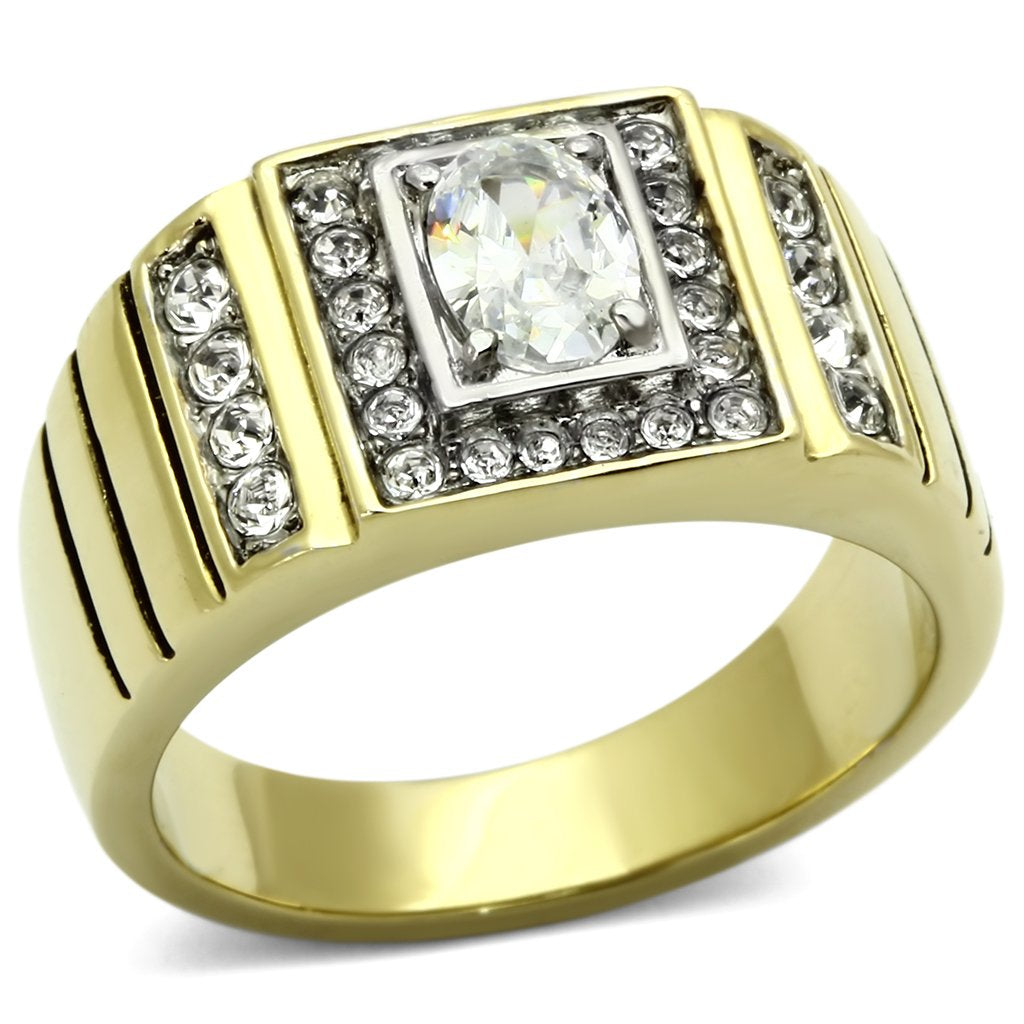 Men Stainless Steel Cubic Zirconia Rings