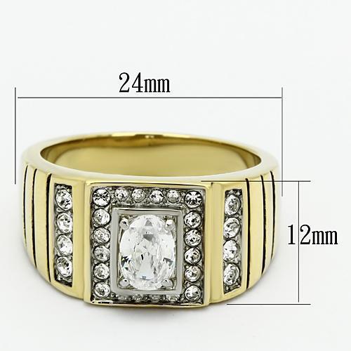 Men Stainless Steel Cubic Zirconia Rings