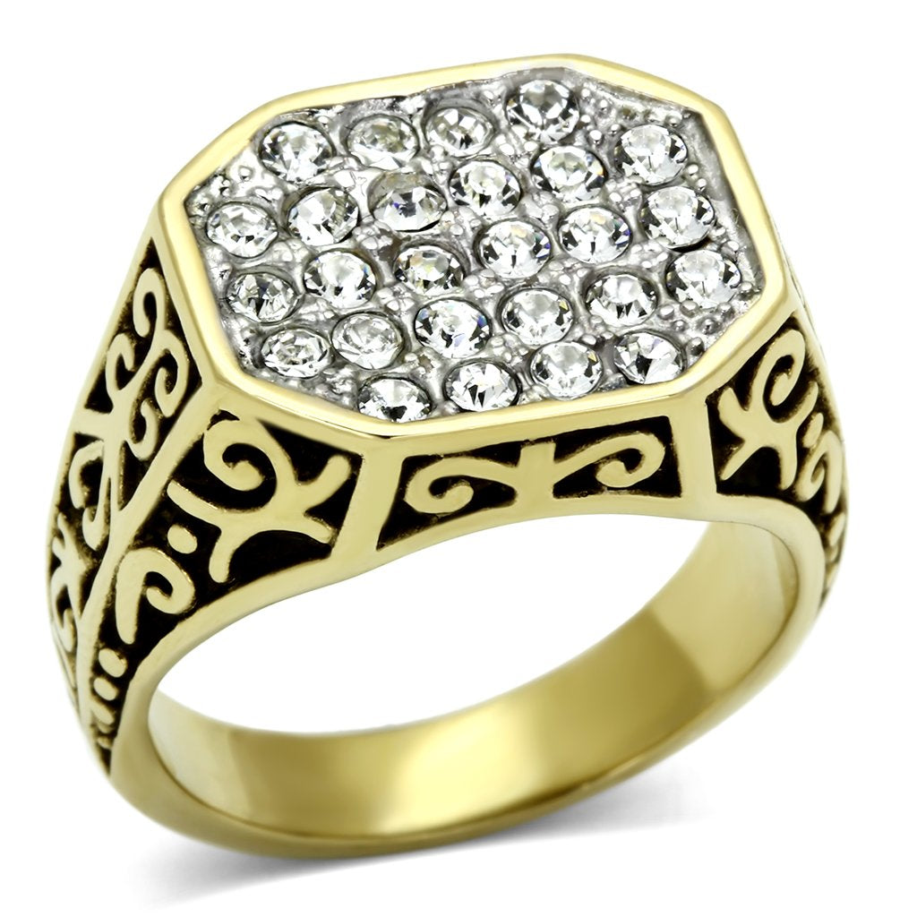 Men Stainless Steel Synthetic Crystal Rings 757