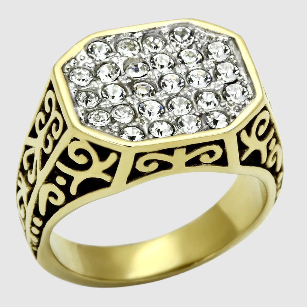 Men Stainless Steel Synthetic Crystal Rings 757