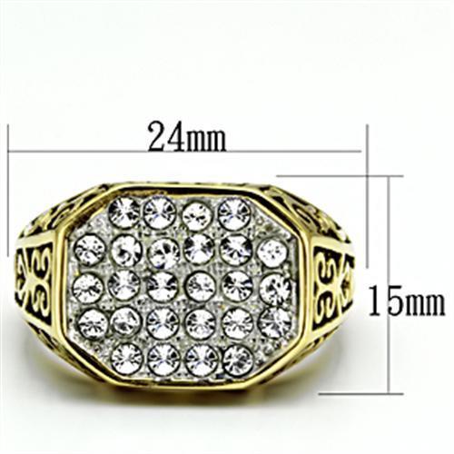 Men Stainless Steel Synthetic Crystal Rings 757