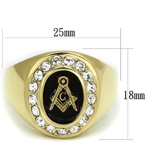 Men Stainless Steel Synthetic Crystal Rings 766