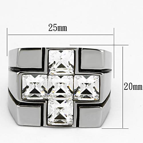 Men Stainless Steel Synthetic Crystal Rings 919