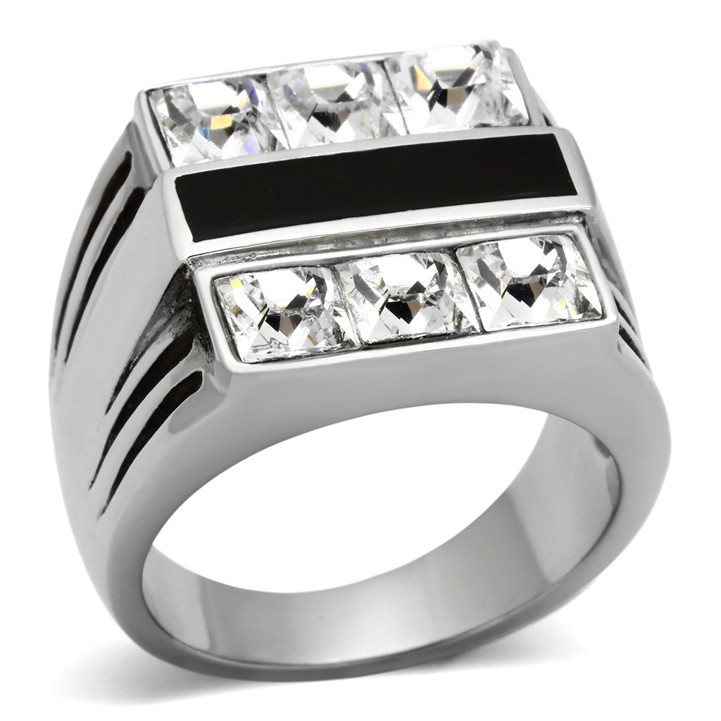 Men Stainless Steel Synthetic Crystal Rings 920