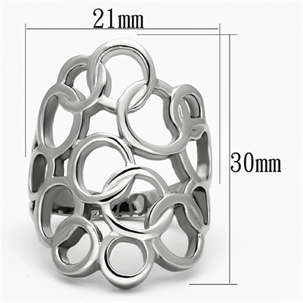 Women Stainless Steel No Stone Rings TK939