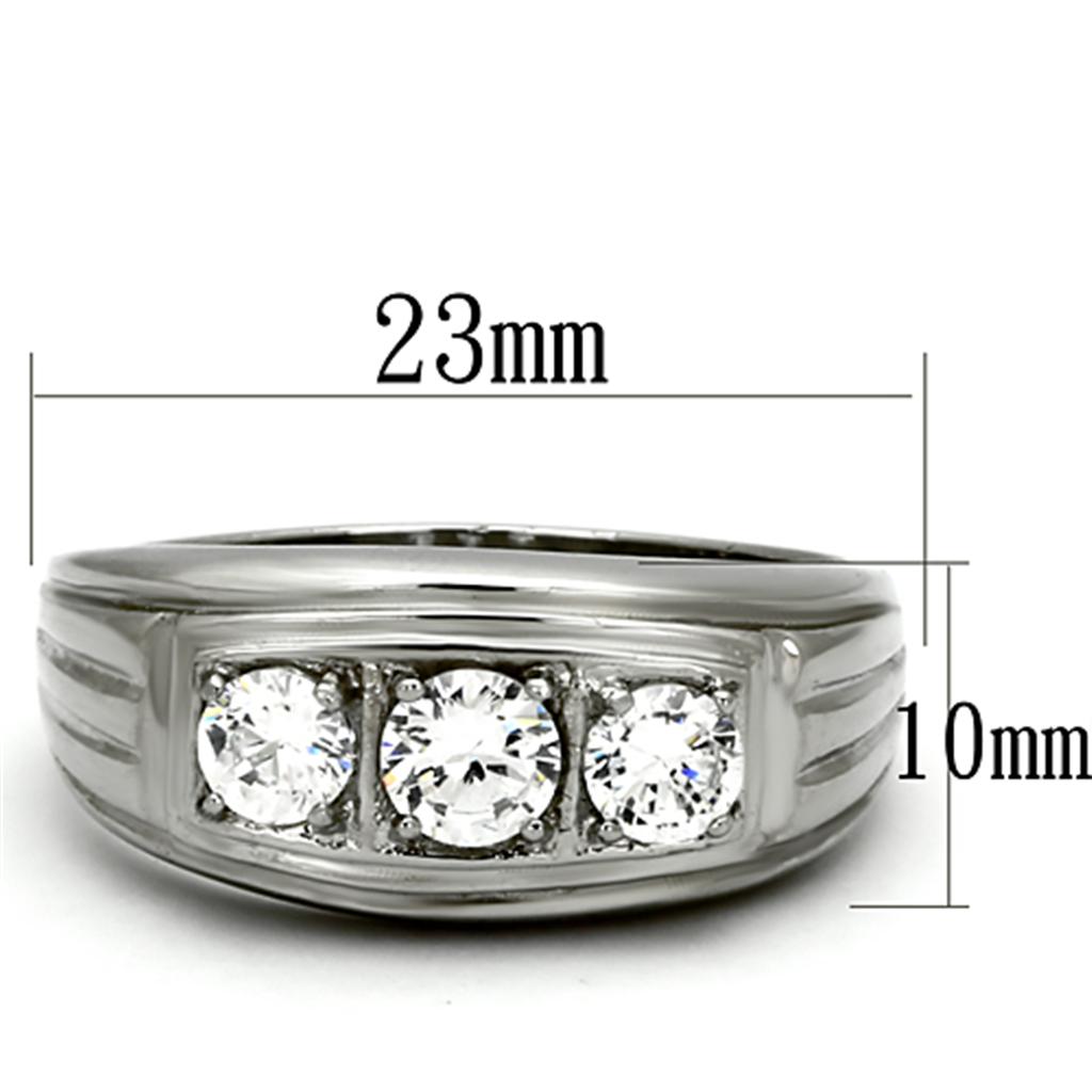 Men Stainless Steel Cubic Zirconia Rings