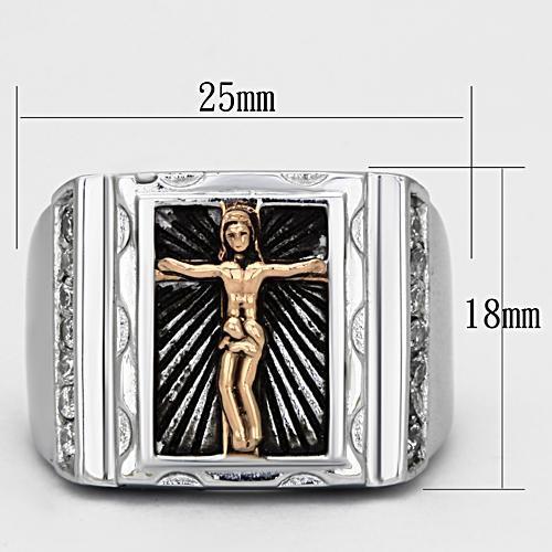 Men Stainless Steel Cubic Zirconia Rings