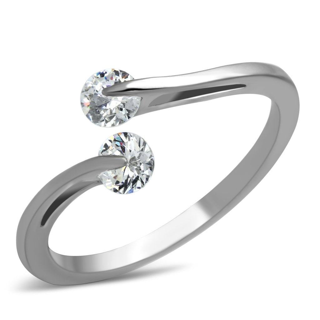 Women Stainless Steel Cubic Zirconia Rings TK995