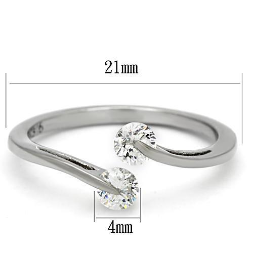 Women Stainless Steel Cubic Zirconia Rings TK995