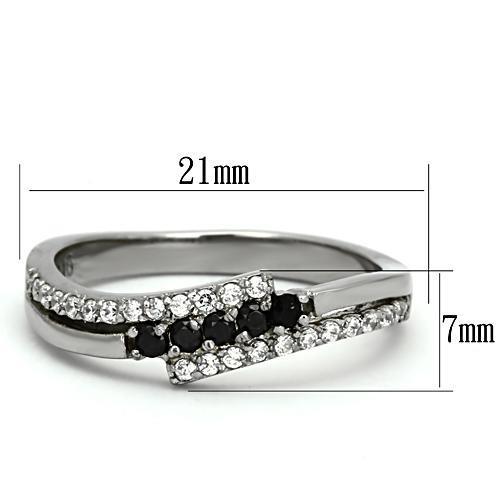 Women Stainless Steel Cubic Zirconia Rings TK996