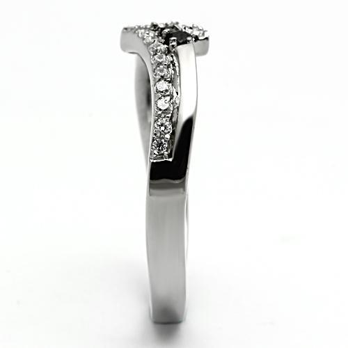 Women Stainless Steel Cubic Zirconia Rings TK996