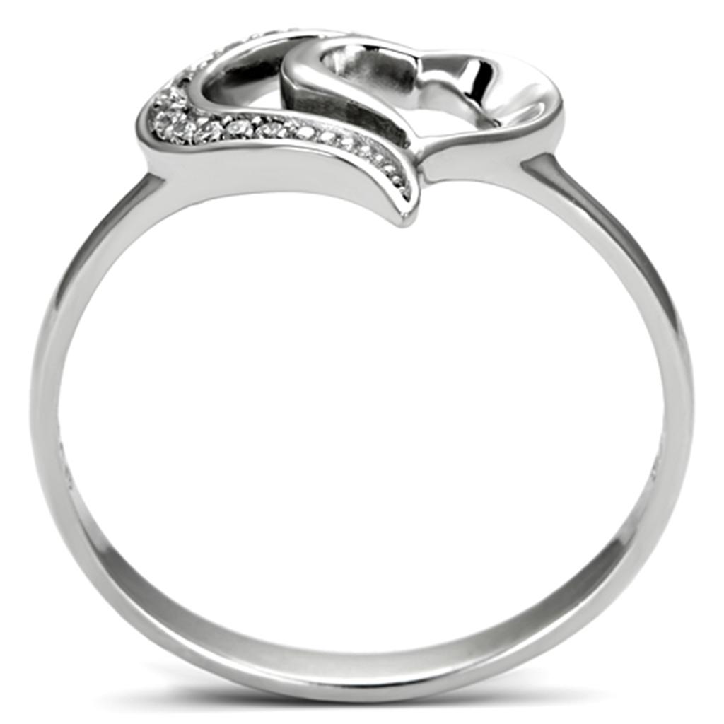 TS093 - Rhodium Ring with AAA Grade CZ in Clear