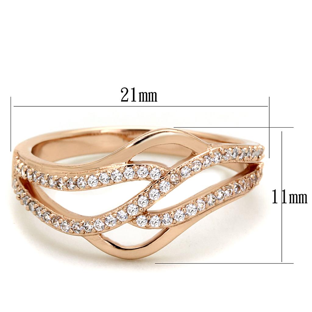 TS276 - Rose Gold 925 Sterling Silver Ring