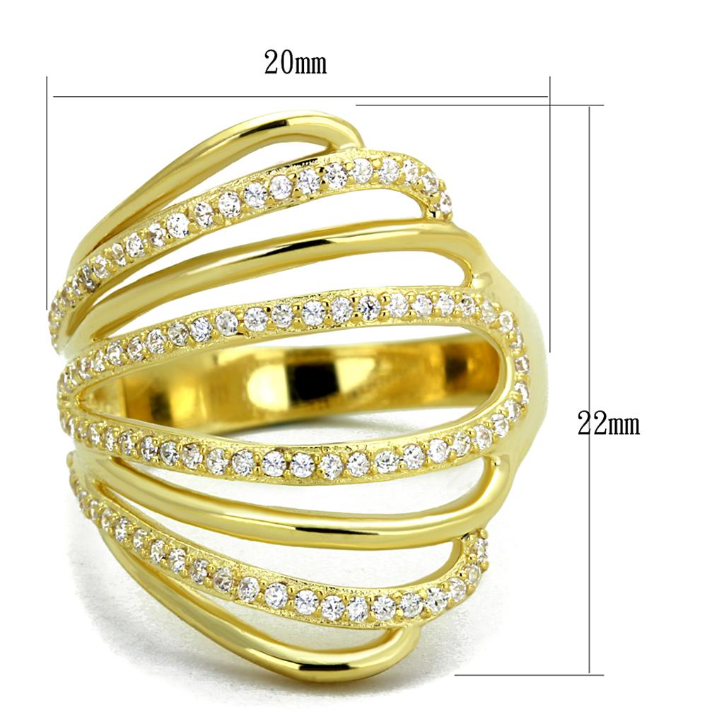 TS379 Gold 925 Sterling Silver Ring