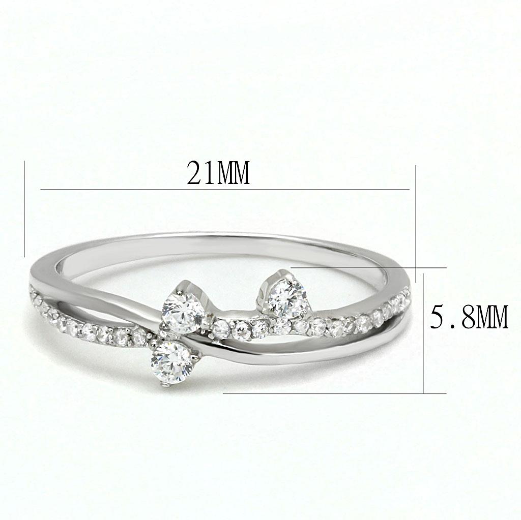 TS581 - Rhodium 925 Sterling Silver Ring