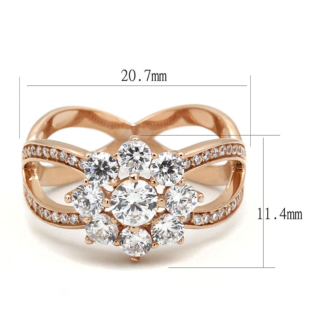 TS586 - Rose Gold 925 Sterling Silver Ring