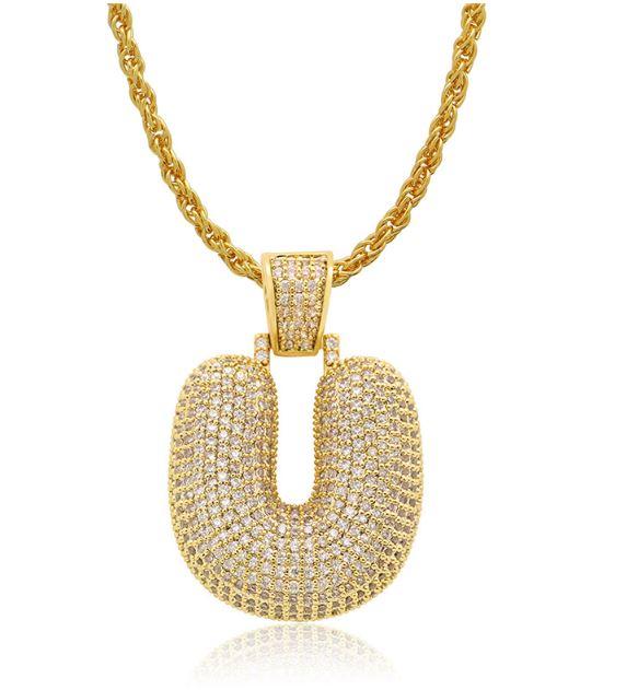 PIPE Gold HH Bubble Letter Necklace