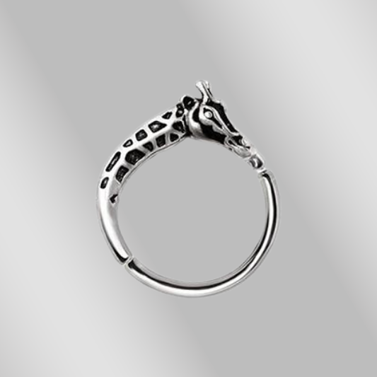 316L Stainless Steel Giraffe Silver Plated Seamless Ring / Cartilage