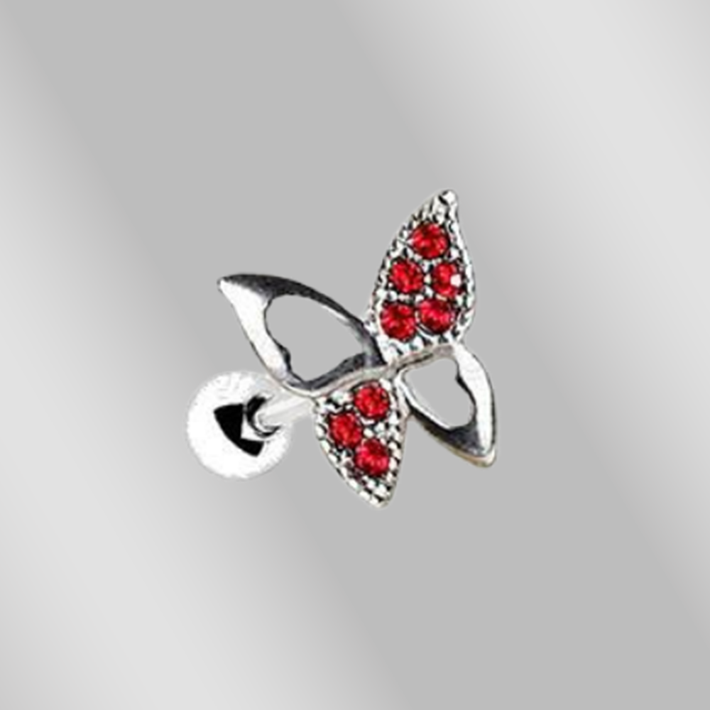 316L Stainless Steel Jeweled Butterfly Cartilage Earring