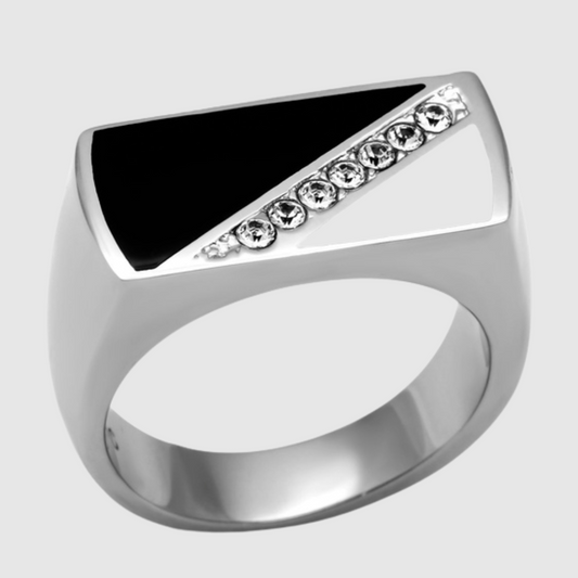 Men Stainless Steel Synthetic Crystal Rings 704