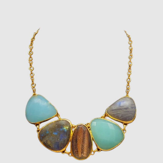 Multi Gemstone Statement Necklace