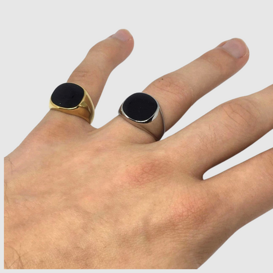 Onyx-Style Black Stone Ring