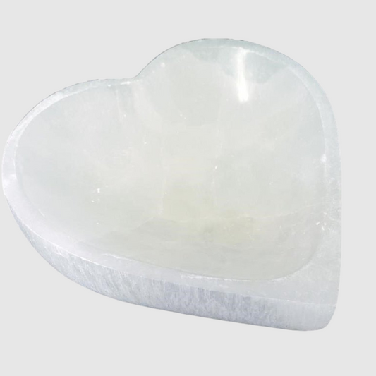 Selenite  Heart Bowl 4"