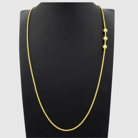 Gold chain three Beads Design For Men & Women