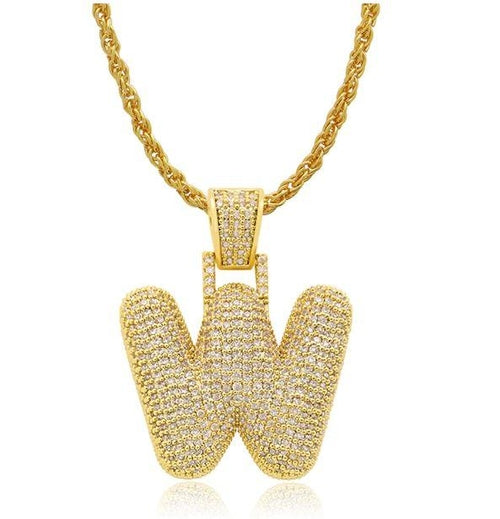 PIPE Gold HH Bubble Letter Necklace