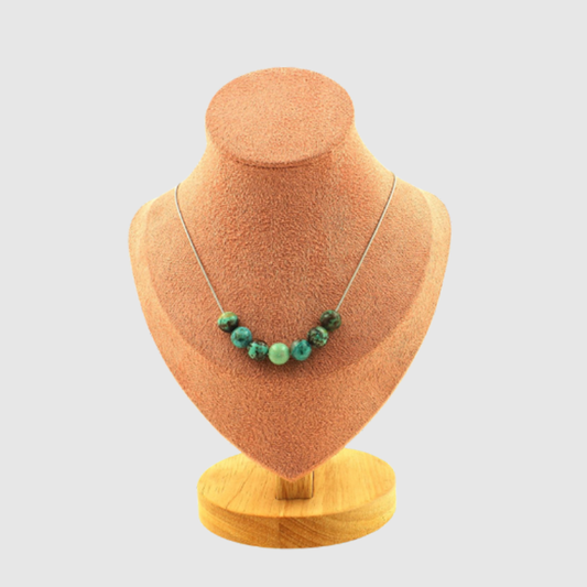 Chrysocolla 7A 8 mm 7 beads Necklace