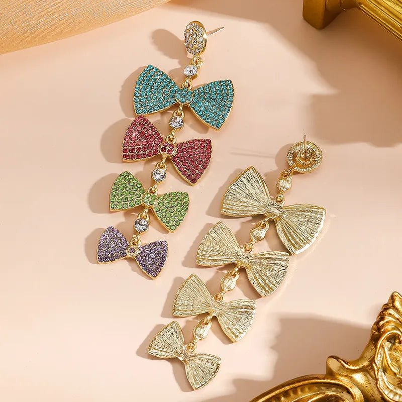 Bow Knot Rhinestone Earrings