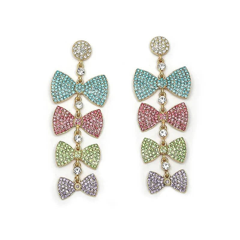 Bow Knot Rhinestone Earrings