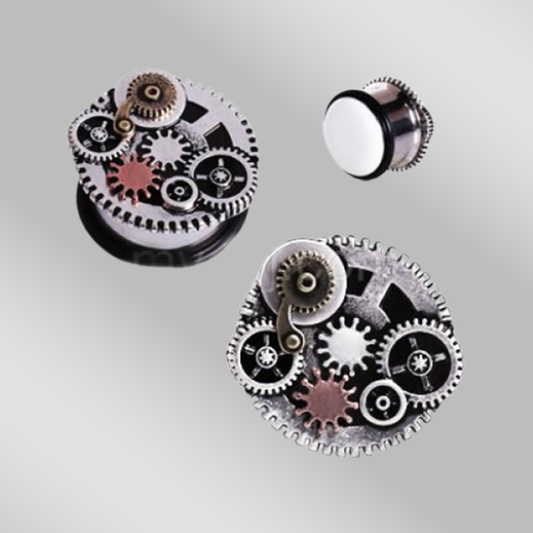 316L Surgical Steel Steampunk Gear Menagerie Plug