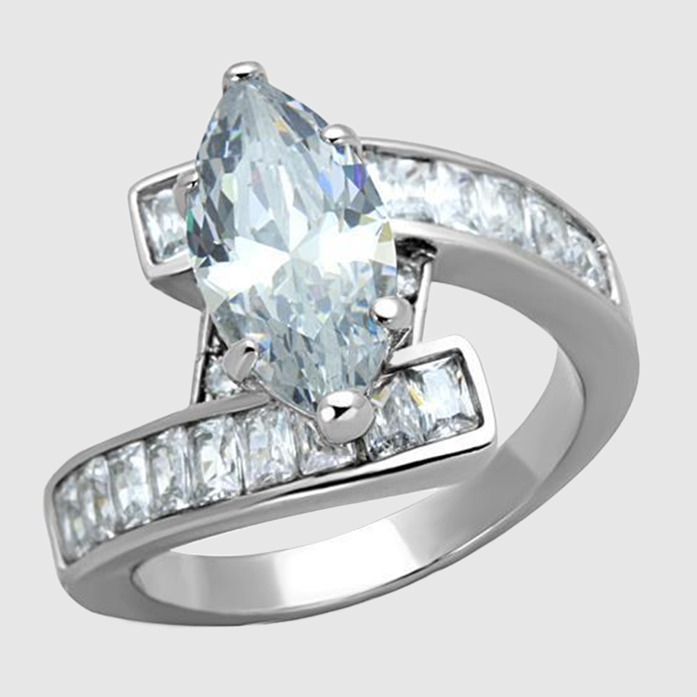 Women Stainless Steel Cubic Zirconia Rings TK1754