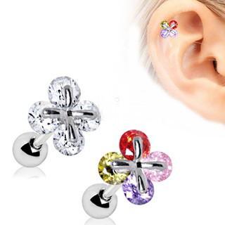 316L Stainless Steel Art of Brilliance Adorned Quatrefoil Cartilage