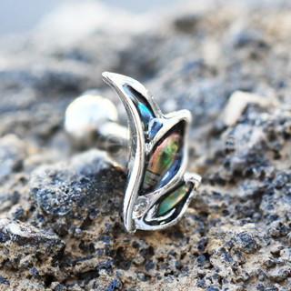 Abalone Shell Inlay Teardrop Cartilage Earring