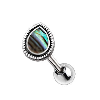 Abalone Shell Inlay Teardrop Cartilage Earring