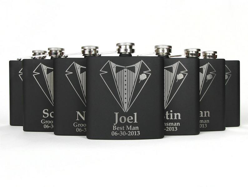 Wedding Party Gift Flasks, Personalized Flask, Best Man Gift