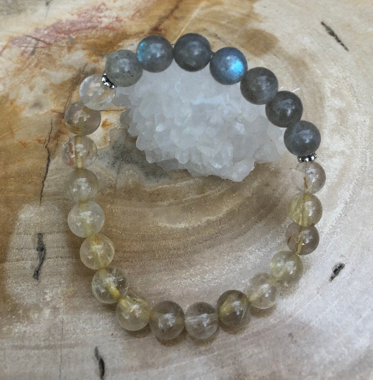 Citrine & Blue Flash Stretch Bracelet