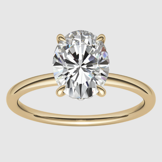 Yellow Gold Moissanite Oval Shape Ring