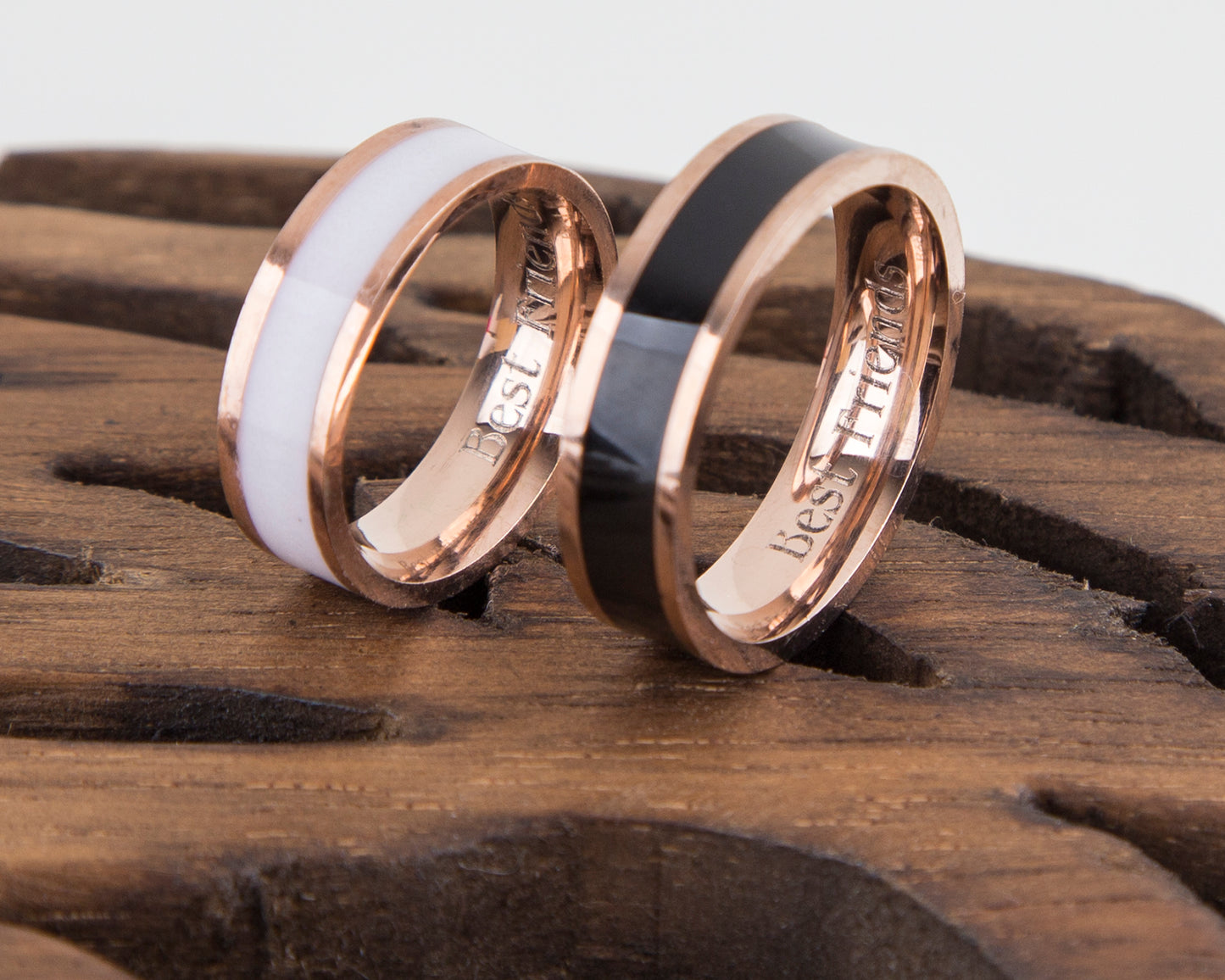 Rose Gold Couple Rings Gift