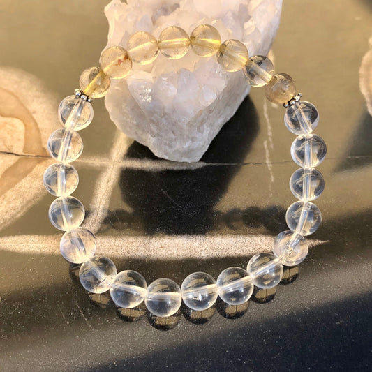 Citrine Rutilated & Crystal Quartz Stretch Bracelet