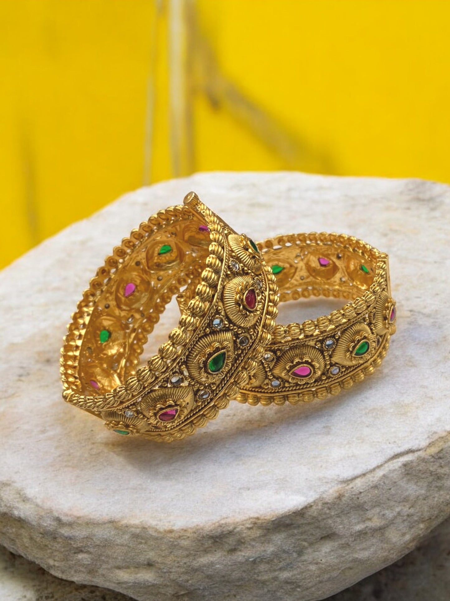 The Elegance of Indian Gold-Plated Bangles Bracelet